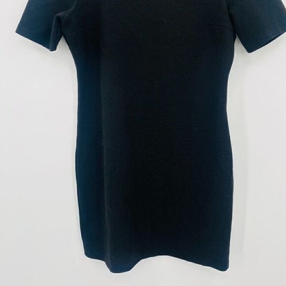 Old Navy Size Small Black Ribbed Short Sleeve Mini Sheath Dress - Picture 3 of 9